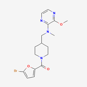 molecular formula C17H21BrN4O3 B2391353 (5-Bromofuran-2-yl)-[4-[[(3-methoxypyrazin-2-yl)-methylamino]methyl]piperidin-1-yl]methanone CAS No. 2380169-64-0