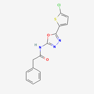 molecular formula C14H10ClN3O2S B2391356 N-[5-(5-chlorothiophen-2-yl)-1,3,4-oxadiazol-2-yl]-2-phenylacetamide CAS No. 888410-79-5