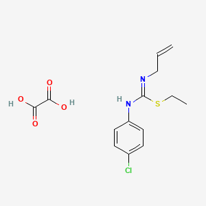 molecular formula C14H17ClN2O4S B2391368 (E)-N'-(4-chlorophenyl)-N-(prop-2-en-1-yl)(ethylsulfanyl)methanimidamide; oxalic acid CAS No. 380491-50-9