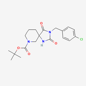 molecular formula C19H24ClN3O4 B2391372 Tert-butyl 3-[(4-chlorophenyl)methyl]-2,4-dioxo-1,3,7-triazaspiro[4.5]decane-7-carboxylate CAS No. 2379953-76-9
