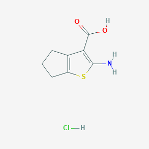 molecular formula C8H10ClNO2S B2391398 2-amino-4H,5H,6H-cyclopenta[b]thiophene-3-carboxylic acid hydrochloride CAS No. 2287342-23-6