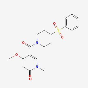 4-methoxy-1-methyl-5-(4-(phenylsulfonyl)piperidine-1-carbonyl)pyridin-2(1H)-one