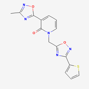 3-(3-methyl-1,2,4-oxadiazol-5-yl)-1-((3-(thiophen-2-yl)-1,2,4-oxadiazol-5-yl)methyl)pyridin-2(1H)-one