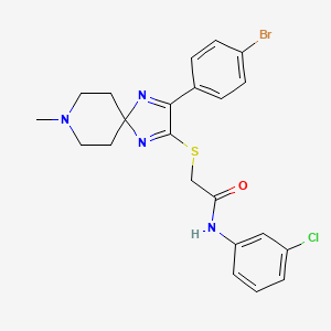 2-((3-(4-bromophenyl)-8-methyl-1,4,8-triazaspiro[4.5]deca-1,3-dien-2-yl)thio)-N-(3-chlorophenyl)acetamide