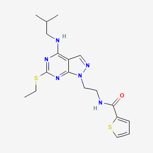 N-(2-(6-(ethylthio)-4-(isobutylamino)-1H-pyrazolo[3,4-d]pyrimidin-1-yl)ethyl)thiophene-2-carboxamide