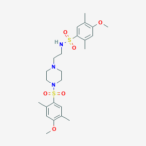 molecular formula C24H35N3O6S2 B2391486 4-methoxy-N-{2-[4-(4-methoxy-2,5-dimethylbenzenesulfonyl)piperazin-1-yl]ethyl}-2,5-dimethylbenzene-1-sulfonamide CAS No. 853902-48-4