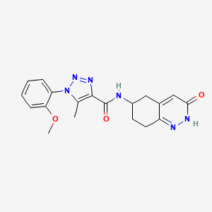molecular formula C19H20N6O3 B2391487 1-(2-methoxyphenyl)-5-methyl-N-(3-oxo-2,3,5,6,7,8-hexahydrocinnolin-6-yl)-1H-1,2,3-triazole-4-carboxamide CAS No. 1903388-17-9