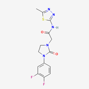 molecular formula C14H13F2N5O2S B2391490 2-[3-(3,4-difluorophenyl)-2-oxoimidazolidin-1-yl]-N-(5-methyl-1,3,4-thiadiazol-2-yl)acetamide CAS No. 1331224-51-1