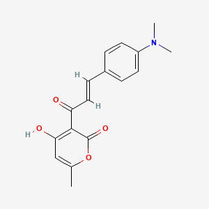molecular formula C17H17NO4 B2391501 (E)-3-(3-(4-(dimethylamino)phenyl)acryloyl)-4-hydroxy-6-methyl-2H-pyran-2-one CAS No. 14073-11-1