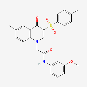 molecular formula C26H24N2O5S B2391502 N-(3-methoxyphenyl)-2-(6-methyl-4-oxo-3-tosylquinolin-1(4H)-yl)acetamide CAS No. 902585-21-1