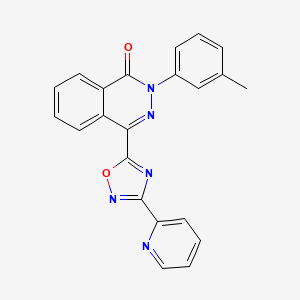 molecular formula C22H15N5O2 B2391512 2-(3-methylphenyl)-4-[3-(pyridin-2-yl)-1,2,4-oxadiazol-5-yl]phthalazin-1(2H)-one CAS No. 1207033-19-9