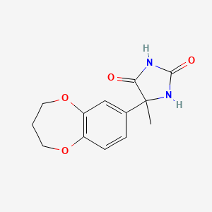 molecular formula C13H14N2O4 B2391515 5-(3,4-dihydro-2H-1,5-benzodioxepin-7-yl)-5-methylimidazolidine-2,4-dione 