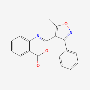 molecular formula C18H12N2O3 B2391524 2-(5-methyl-3-phenyl-4-isoxazolyl)-4H-3,1-benzoxazin-4-one CAS No. 866150-69-8