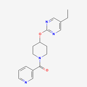 molecular formula C17H20N4O2 B2391528 5-ethyl-2-{[1-(pyridine-3-carbonyl)piperidin-4-yl]oxy}pyrimidine CAS No. 2380077-82-5