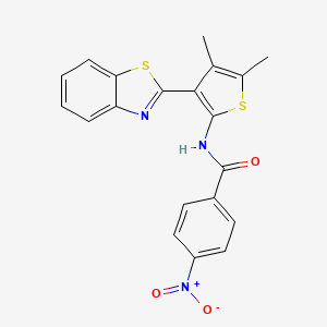 molecular formula C20H15N3O3S2 B2391540 N-[3-(1,3-benzothiazol-2-yl)-4,5-dimethylthiophen-2-yl]-4-nitrobenzamide CAS No. 886958-68-5