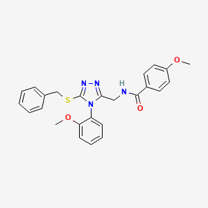 N-((5-(benzylthio)-4-(2-methoxyphenyl)-4H-1,2,4-triazol-3-yl)methyl)-4-methoxybenzamide