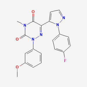 6-(1-(4-Fluorophenyl)-1H-pyrazol-5-yl)-2-(3-methoxyphenyl)-4-methyl-1,2,4-triazine-3,5(2H,4H)-dione