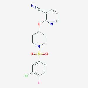 2-((1-((3-Chloro-4-fluorophenyl)sulfonyl)piperidin-4-yl)oxy)nicotinonitrile