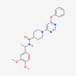 N-[1-(3,4-dimethoxyphenyl)ethyl]-1-(6-phenoxypyrimidin-4-yl)piperidine-4-carboxamide