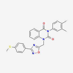 3-(3,4-dimethylphenyl)-1-((3-(4-(methylthio)phenyl)-1,2,4-oxadiazol-5-yl)methyl)quinazoline-2,4(1H,3H)-dione