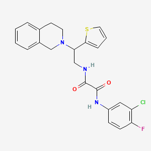 N1-(3-chloro-4-fluorophenyl)-N2-(2-(3,4-dihydroisoquinolin-2(1H)-yl)-2-(thiophen-2-yl)ethyl)oxalamide