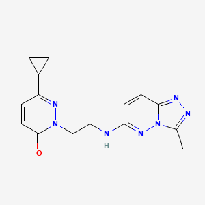 molecular formula C15H17N7O B2391570 6-cyclopropyl-2-[2-({3-methyl-[1,2,4]triazolo[4,3-b]pyridazin-6-yl}amino)ethyl]-2,3-dihydropyridazin-3-one CAS No. 2380175-44-8