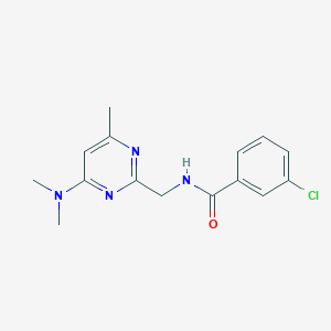 3-Chloro-N-[[4-(dimethylamino)-6-methylpyrimidin-2-yl]methyl]benzamide