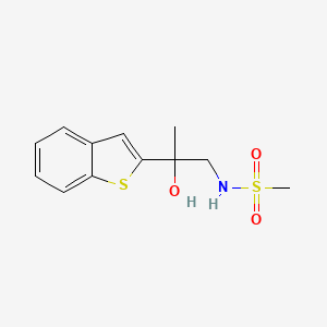 molecular formula C12H15NO3S2 B2391583 N-[2-(1-benzothiophen-2-yl)-2-hydroxypropyl]methanesulfonamide CAS No. 2034548-62-2
