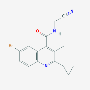 6-bromo-N-(cyanomethyl)-2-cyclopropyl-3-methylquinoline-4-carboxamide