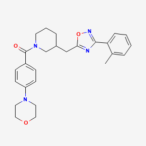 (4-Morpholinophenyl)(3-((3-(o-tolyl)-1,2,4-oxadiazol-5-yl)methyl)piperidin-1-yl)methanone