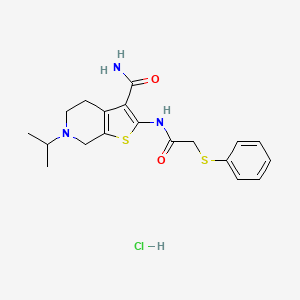 6-Isopropyl-2-(2-(phenylthio)acetamido)-4,5,6,7-tetrahydrothieno[2,3-c]pyridine-3-carboxamide hydrochloride