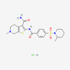 6-Methyl-2-(4-((2-methylpiperidin-1-yl)sulfonyl)benzamido)-4,5,6,7-tetrahydrothieno[2,3-c]pyridine-3-carboxamide hydrochloride