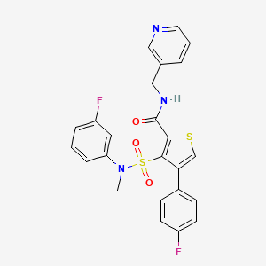 4-(4-fluorophenyl)-3-(N-(3-fluorophenyl)-N-methylsulfamoyl)-N-(pyridin-3-ylmethyl)thiophene-2-carboxamide