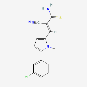 (E)-3-(5-(3-chlorophenyl)-1-methyl-1H-pyrrol-2-yl)-2-cyanoprop-2-enethioamide
