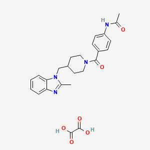 N-(4-(4-((2-methyl-1H-benzo[d]imidazol-1-yl)methyl)piperidine-1-carbonyl)phenyl)acetamide oxalate