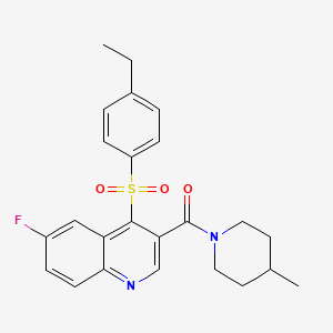 (4-((4-Ethylphenyl)sulfonyl)-6-fluoroquinolin-3-yl)(4-methylpiperidin-1-yl)methanone