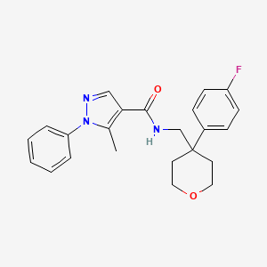 N-((4-(4-fluorophenyl)tetrahydro-2H-pyran-4-yl)methyl)-5-methyl-1-phenyl-1H-pyrazole-4-carboxamide