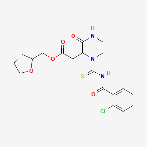 (Tetrahydrofuran-2-yl)methyl 2-(1-((2-chlorobenzoyl)carbamothioyl)-3-oxopiperazin-2-yl)acetate