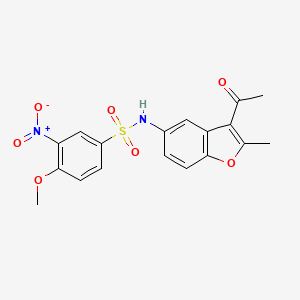 N-(3-acetyl-2-methyl-1-benzofuran-5-yl)-4-methoxy-3-nitrobenzenesulfonamide