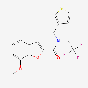 7-methoxy-N-(thiophen-3-ylmethyl)-N-(2,2,2-trifluoroethyl)benzofuran-2-carboxamide