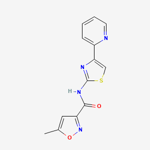 molecular formula C13H10N4O2S B2391634 5-methyl-N-(4-(pyridin-2-yl)thiazol-2-yl)isoxazole-3-carboxamide CAS No. 851206-19-4