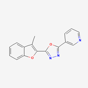 2-(3-Methylbenzofuran-2-yl)-5-(pyridin-3-yl)-1,3,4-oxadiazole
