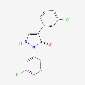 molecular formula C15H10Cl2N2O B2391653 2,4-bis(3-chlorophenyl)-1H-pyrazol-3-one CAS No. 64124-04-5