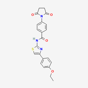 molecular formula C22H19N3O4S B2391654 4-(2,5-dioxopyrrolidin-1-yl)-N-(4-(4-ethoxyphenyl)thiazol-2-yl)benzamide CAS No. 391896-60-9