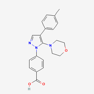 molecular formula C21H21N3O3 B2391656 4-[4-(4-Methylphenyl)-5-morpholin-4-ylpyrazol-1-yl]benzoic acid CAS No. 2319728-37-3