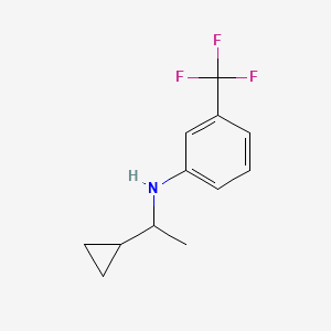 molecular formula C12H14F3N B2391660 N-(1-cyclopropylethyl)-3-(trifluoromethyl)aniline CAS No. 885460-34-4