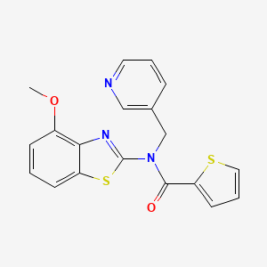 molecular formula C19H15N3O2S2 B2391664 N-(4-methoxybenzo[d]thiazol-2-yl)-N-(pyridin-3-ylmethyl)thiophene-2-carboxamide CAS No. 895002-95-6