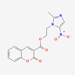molecular formula C16H13N3O6 B2391670 2-(2-methyl-5-nitro-1H-imidazol-1-yl)ethyl 2-oxo-2H-chromene-3-carboxylate CAS No. 728036-80-4