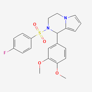 molecular formula C21H21FN2O4S B2391676 1-(3,4-Dimethoxyphenyl)-2-((4-fluorophenyl)sulfonyl)-1,2,3,4-tetrahydropyrrolo[1,2-a]pyrazine CAS No. 899739-63-0