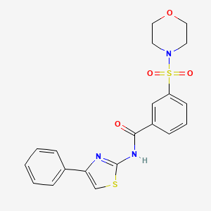 molecular formula C20H19N3O4S2 B2391677 3-(morpholinosulfonyl)-N-(4-phenylthiazol-2-yl)benzamide CAS No. 540507-32-2